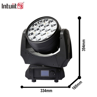 Движущиеся фары 19x15W Zoom DJ Lights RGBW LED Beam Wash Lighting Effect Сценальный свет для рев-активности Дискотеки