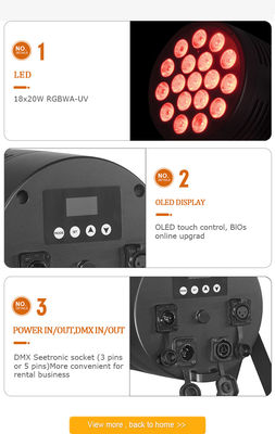 Хорошая цена 18x20w Светодиодная панель Par Light Rgbwa Uv 6in1 Алюминиевый Dmx сценический свет для свадьбы, диджея, вечеринки, дискотеки, клуба