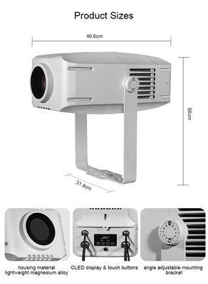 200 Вт водонепроницаемый Ip65 Внешний Внутренний Настройки Реклама Gobo Led Zoom логотип Проекторный свет