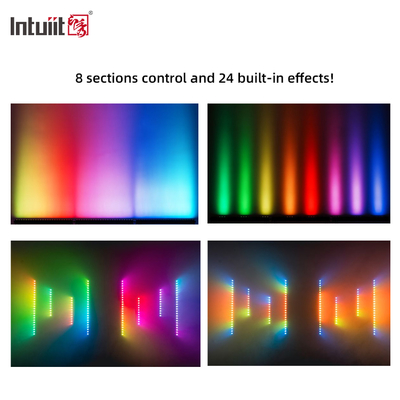 Светодиодный светильник IP20 DMX512 Усовершенствованное интеллектуальное музыкальное решение 24*2W RGBW LED Линейный бар Настенный светильник