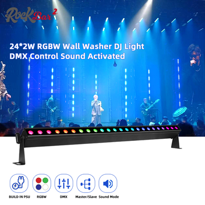 Светодиодная стена 24*2W RGBW 4-в-1, звуковой режим, для диджеев, свадеб, городских мероприятий, сценического освещения