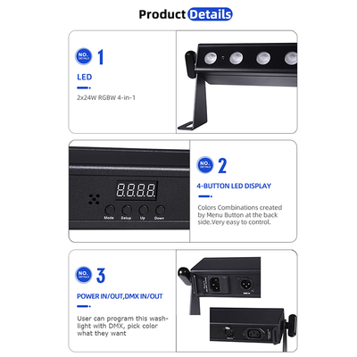 24x2W DMX LED BAR RGBW 4IN1 LED Сцена Dmx512 Стенный стиральщик Внутреннее использование DJ Дискотеки