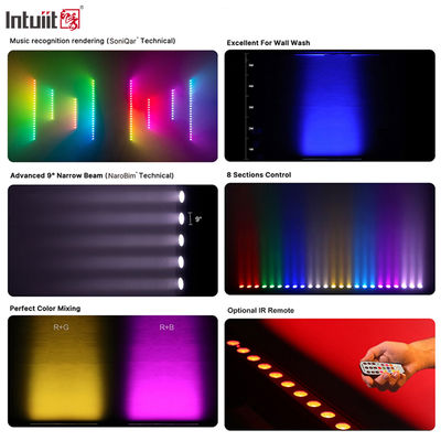 Внутренний светодиодный светильник для стены 24x2W RGBW DMX512 Звуковой активный этап бар освещения IP20 Линейный светильник для архитектурного интерьера