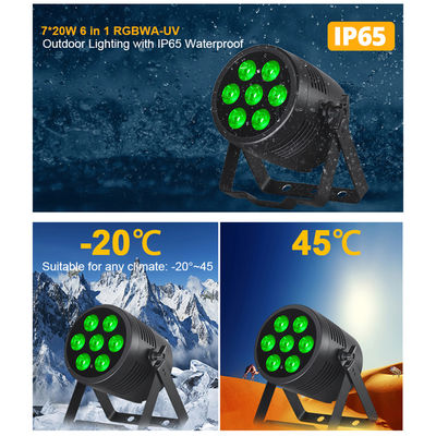 Светодиодный прожектор PAR 7*20W RGBWA-UV 6-IN-1 IP65 водонепроницаемый, с управлением MX, для наружных сцен и тематических парков