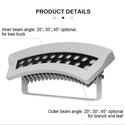 36 Вт светодиодный светодиодный свет с изменяющейся цветом функцией для наружного освещения деревьев IP65 Алюминиевая лампа корпуса