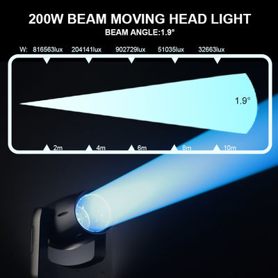 Наружное IP66 LED 200W Beam Moving Head Light Острый луч Эффект светового освещения для ночного клуба DJ Дискотеки шоу Наружное свадебное торжество