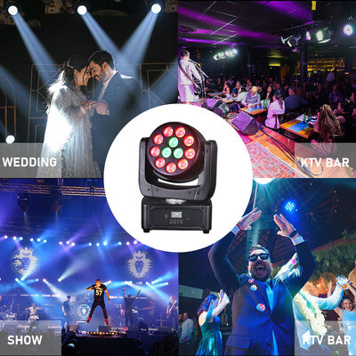 12X8W RGBW 4IN1 LED Moving Head Wash Stage Light for Event Party Lighting Sound Activated