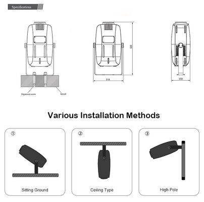Профессиональный светодиодный светильник для ландшафтной архитектуры мощностью 400 Вт, водонепроницаемый по стандарту IP65, с эффектом водной волны