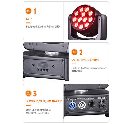 Горячая продажа 12 штук 8W RGBW 4in1 Mini LED Beam Wash Moving Head Light DMX Control Sound Активная сценическая лампа для ночных клубов KTV