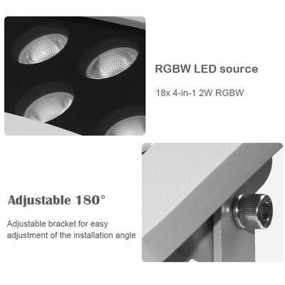 Профессиональный светодиодный ландшафтный прожектор RGBW 36 Вт IP65 для уличного освещения деревьев для проекта парковой архитектуры