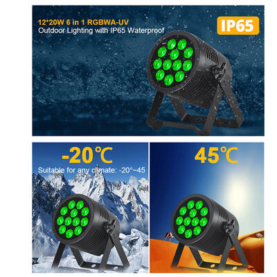 12*20W RGBWA+UV 6in1 LED Par Light IP65 Внешний водонепроницаемый DMX512 Сценический подсвет для свадебной вечеринки DJ