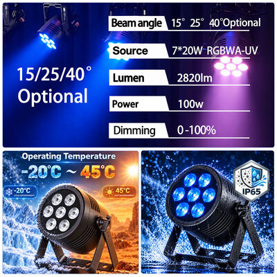 IP 65 Waterproof Dmx512 Wireless Led Par Outdoor Lights