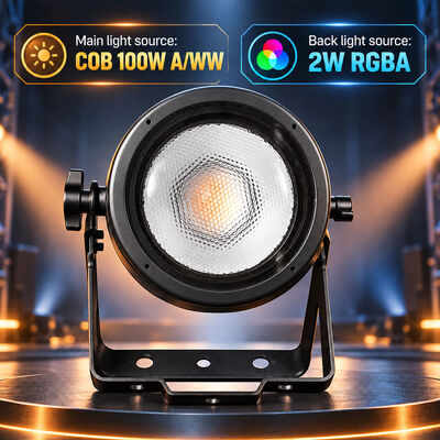 Led 100w Warm White 2797K Cob Par Light with 2w RGBA Back Light for Disco Party Ip65 Waterproof Dmx512 Led Par Lights