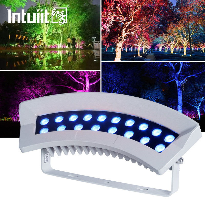 36 Вт DMX 512 RGBW Цветовое деревянное освещение LED IP65 водонепроницаемое наружное освещение кольцевое садовое ландшафтное освещение