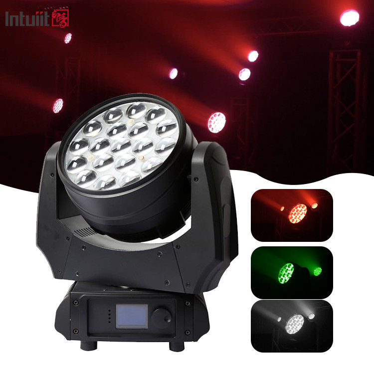 19x15w Rgbw 4in1 Led Движущаяся голова Zoom Wash Сцена освещения Лампа светодиодная Движущаяся голова