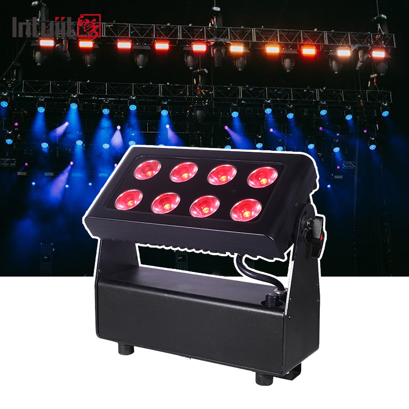 8x15w RGBW DMX512 IP65 водонепроницаемый DJ Свадебная сцена Городской цветный стеновой стиральный аппарат Наружный светодиодный свет