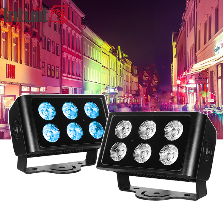 Наружный красочный свет 6X5W Led Wall Wash Light Наружный сад Led Wash Rgbw Dmx Led Flood Light