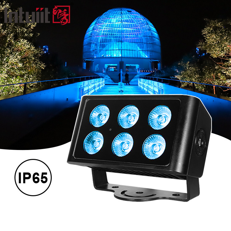 6x5W 4in1 RGBW LED DMX Светильники для стеновых промывок IP65 наружные светодиодные городские цветные огни