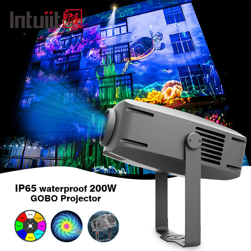 200 Вт Гобо проектор Внешний IP65 Гобо логотип проектор Водостойкий пользовательский логотип вращающийся Гобо проектор Свет Рекламные огни