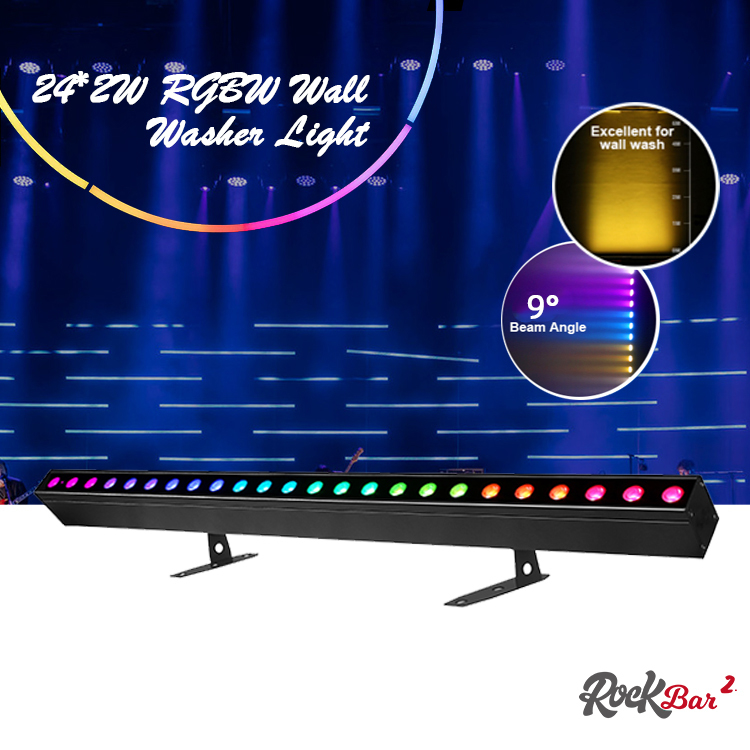 Светодиодный светильник IP20 DMX512 Усовершенствованное интеллектуальное музыкальное решение 24*2W RGBW LED Линейный бар Настенный светильник