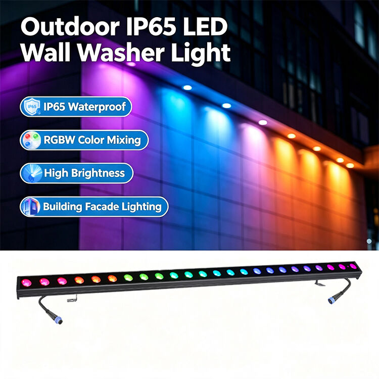 2x24W RGBW 4-в-1 IP65 наружная светодиодная линейная стеновая стиральная машина DMX512 водонепроницаемая лампа для мытья зданий, мостов и ландшафта