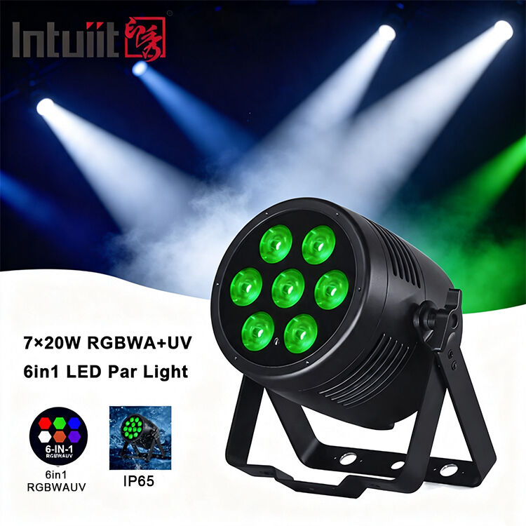 7x20W RGBWA + UV 6-в-1 IP65 наружной светодиодный PAR свет DMX512 водонепроницаемая стирка для сцены, свадьбы и мероприятий