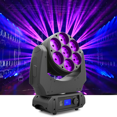 7x40w RGBW 4 в 1 Beam Wash LED Движущаяся голова с увеличением