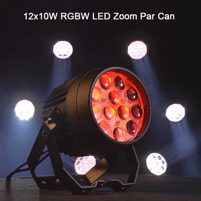 Светодиодные фары 12x10W RGBW Звукоактивированный DMX512 управления светодиодным зумом