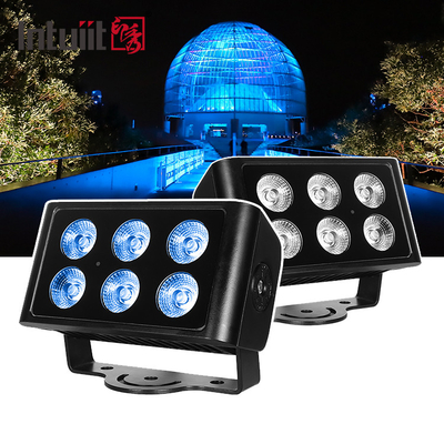 6x5W 4in1 RGBW LED DMX Светильники для стеновых промывок IP65 наружные светодиодные городские цветные огни