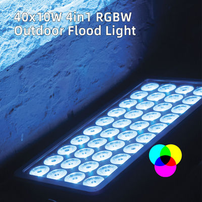 Светодиодный прожектор для заливки стен 40x10W RGBW 4-в-1, водонепроницаемый, для города, сцены, парка, алюминиевый, заливающий свет