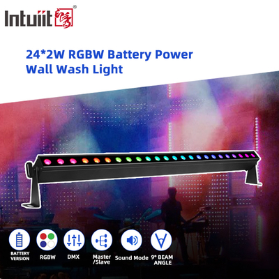IP20 24x2W RGBW 4-в-1 Аккумуляторный Светодиодный Световой Бар для Стен, Управляемый Голосом