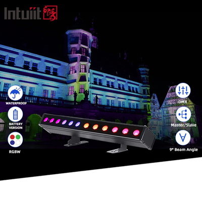 IP65 Светодиодный настенный светильник с батарейным питанием 12x2 Вт RGBW 4-в-1 для наружного освещения