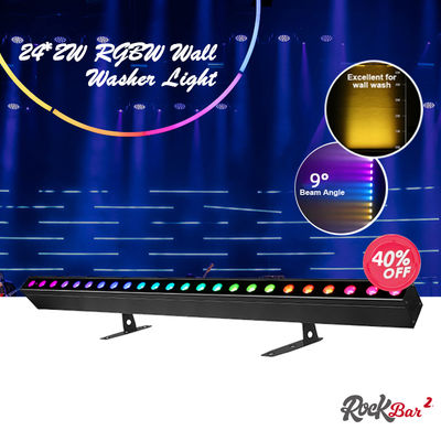 Светодиодный светильник IP20 DMX512 Усовершенствованное интеллектуальное музыкальное решение 24*2W RGBW LED Линейный бар Настенный светильник
