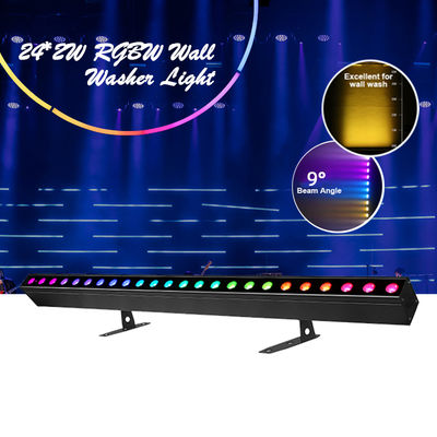 Светодиодный светильник IP20 DMX512 Усовершенствованное интеллектуальное музыкальное решение 24*2W RGBW LED Линейный бар Настенный светильник