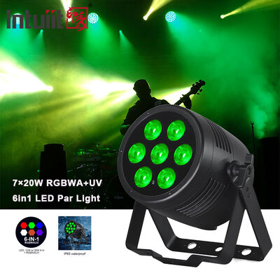 Светодиодный прожектор PAR 7*20W RGBWA-UV 6-IN-1 IP65 водонепроницаемый, с управлением MX, для наружных сцен и тематических парков