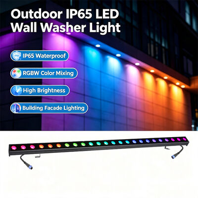 2x24W RGBW 4-в-1 IP65 наружная светодиодная линейная стеновая стиральная машина DMX512 водонепроницаемая лампа для мытья зданий, мостов и ландшафта